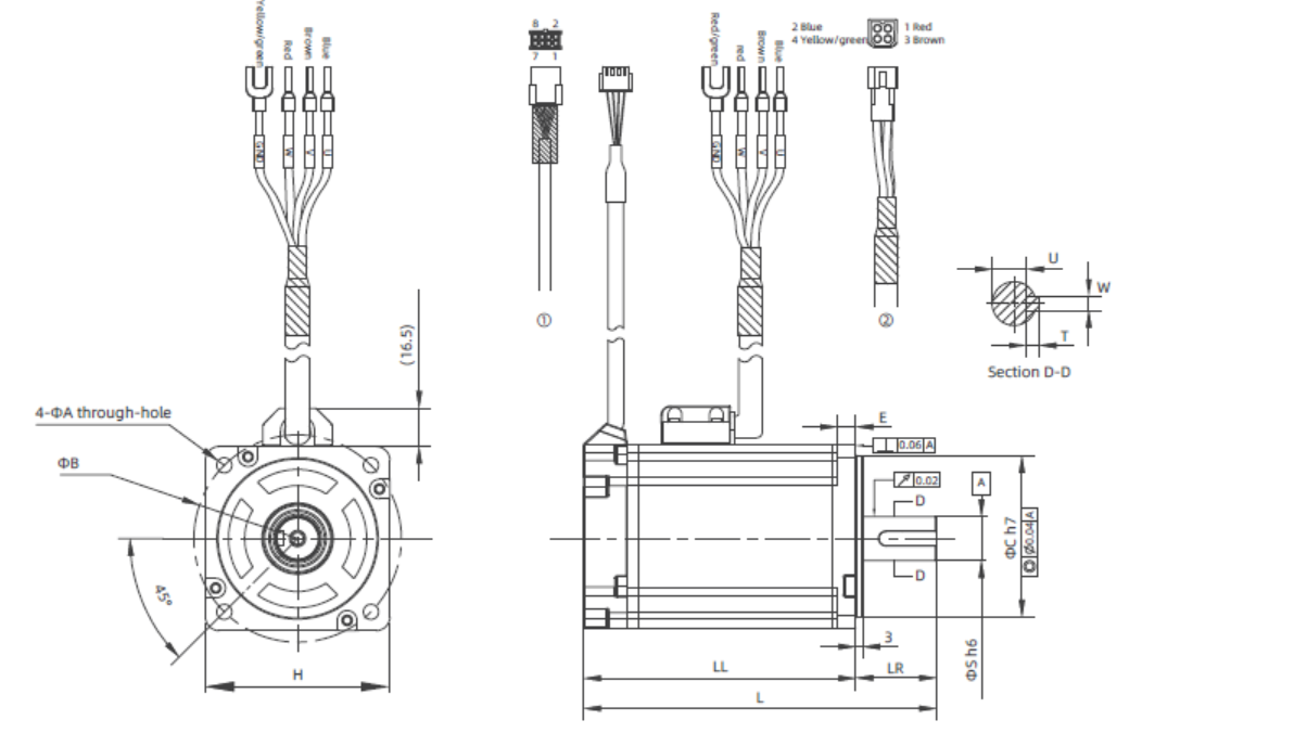 Servo Motor Installation Dimension